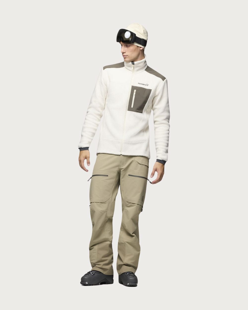 Mens Norrøna Trollveggen Warm3 Jacket - Whisper White Jackets Norrøna