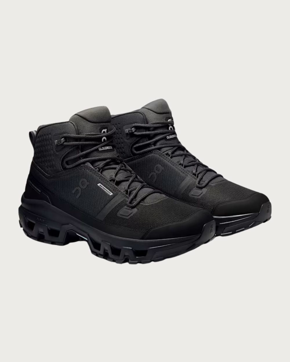 Mens On Cloudrock Mid Waterproof Boot - Black Footwear On Running