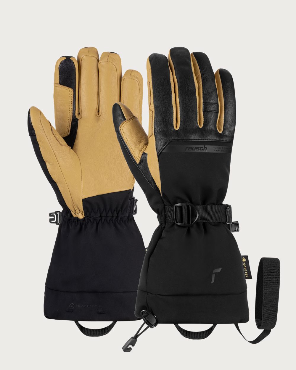 Mens Reusch Discovery GORE-TEX Touch Tech Glove - Black/Camel Gloves Reusch 7.5 / S