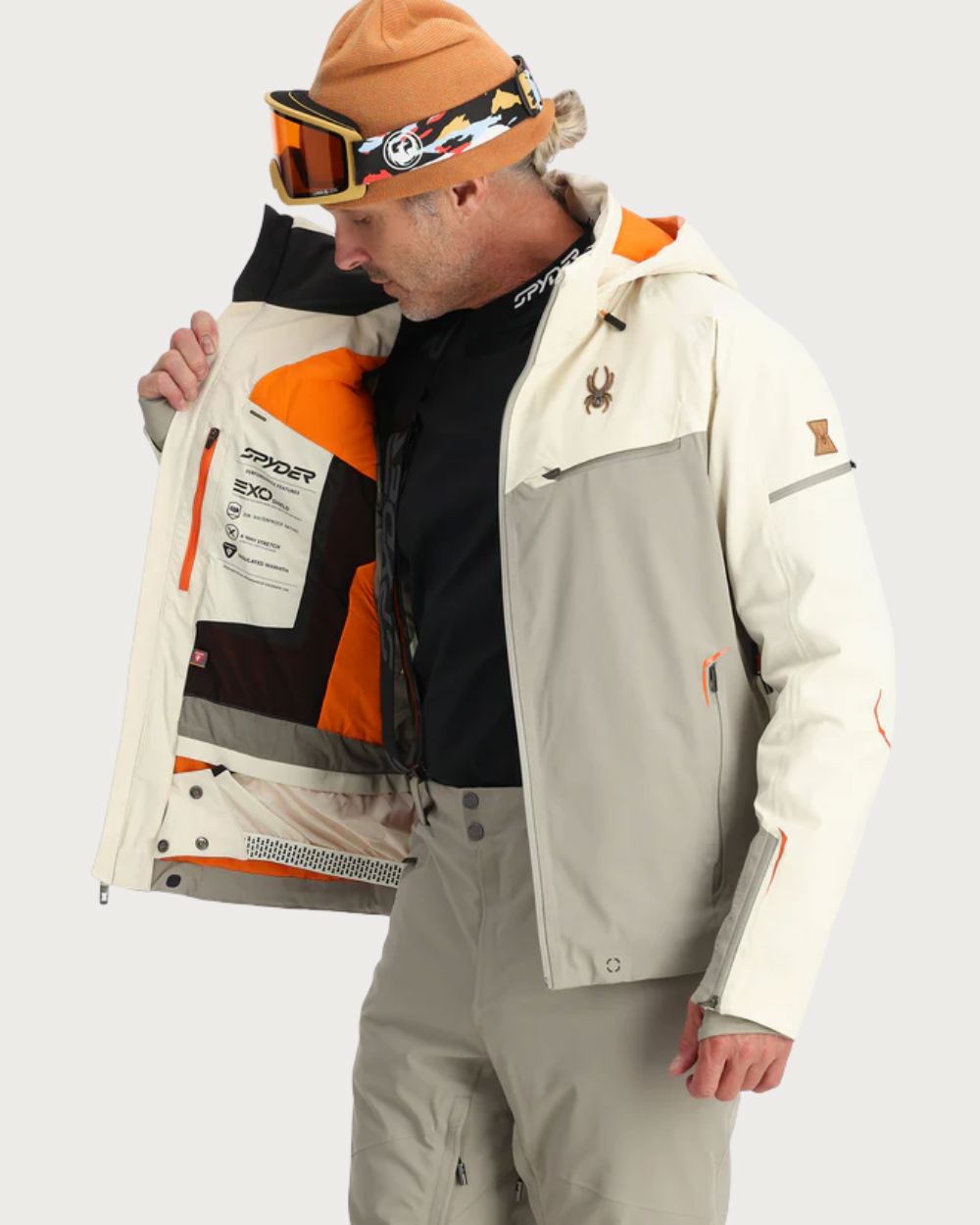 Mens Spyder Monterosa Jacket - Vanilla Jackets Spyder