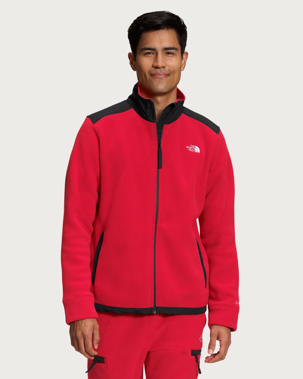 Mens The North Face Alpine Polartec 200 Full Zip Jacket - TNF Black / TNF Red Jackets The North Face