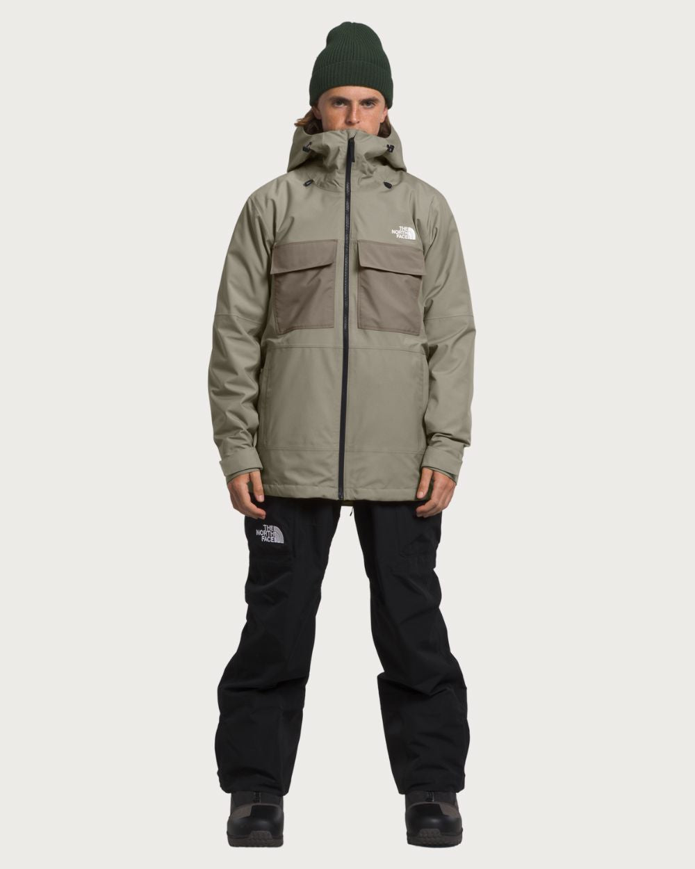 Mens The North Face Fourbarrel Triclimate Jacket - Clay Grey / TNF Black Jackets The North Face