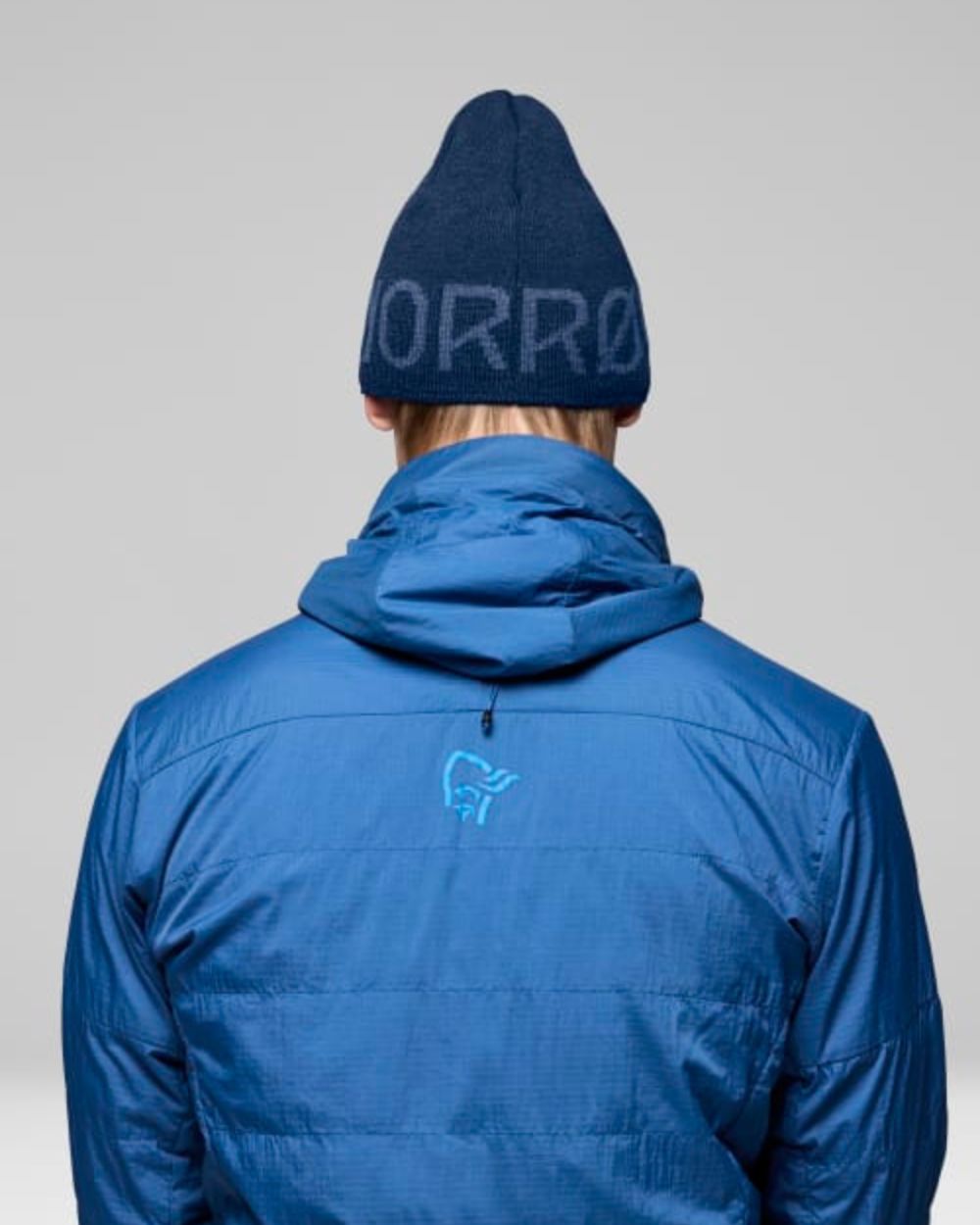 Norrona /29 Mid MerinoUll Logo Beanie - Indigo Night Melange Beanie Norrøna