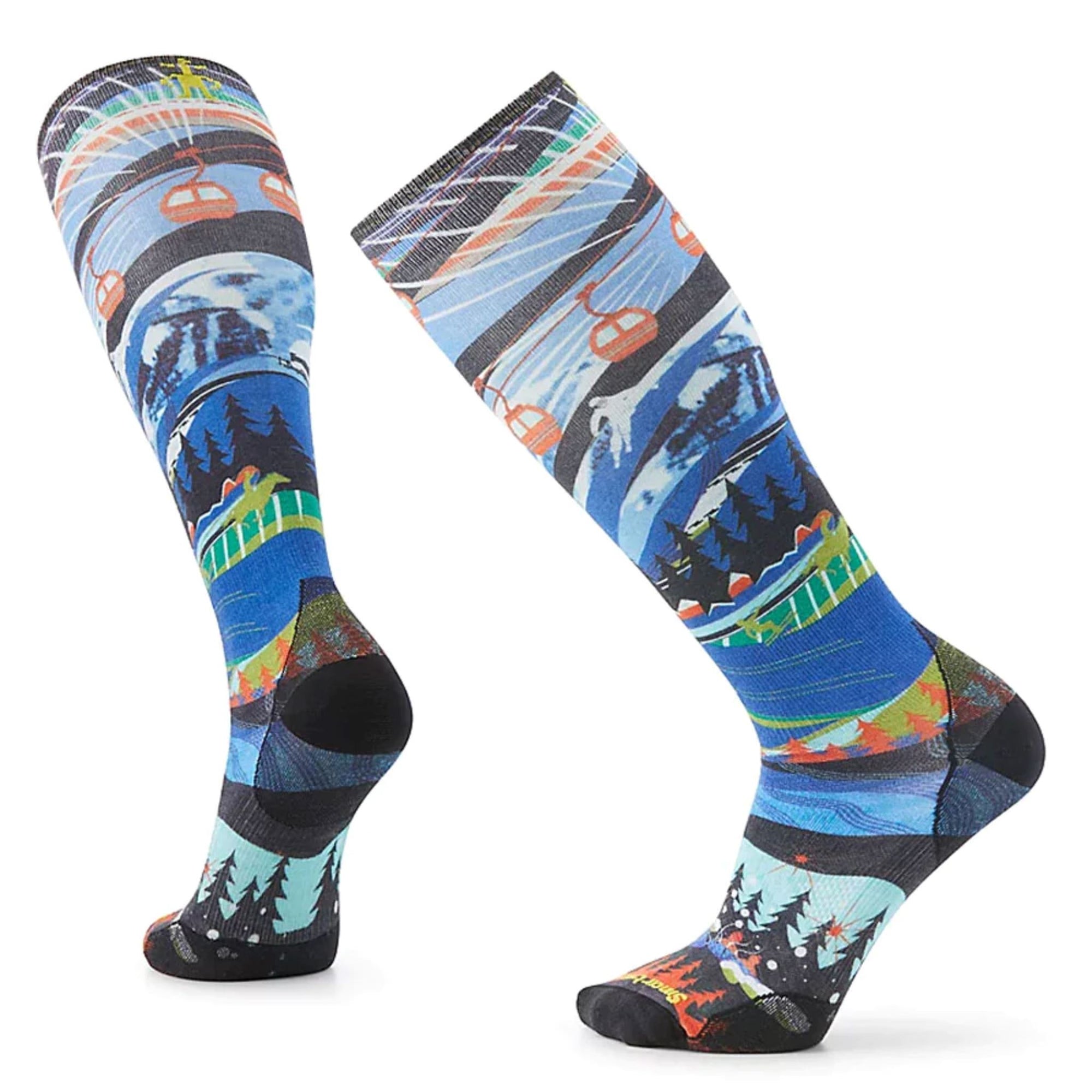 Smartwool Ski Zero Cushion Socks Skication Print - Mist Blue Socks Smartwool 