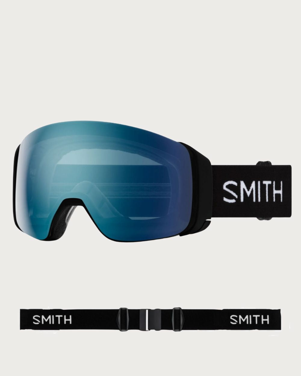 Smith 4D MAG Goggles (Medium Fit) - Black Chromapop Everyday Blue Mirror Goggles Smith
