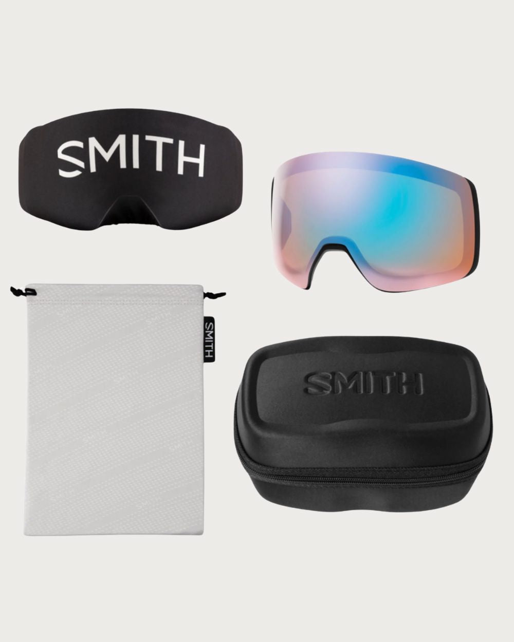 Smith 4D MAG Goggles (Medium Fit) - Black Chromapop Everyday Blue Mirror Goggles Smith