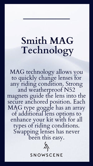 Smith 4D MAG Goggles (Small Asian Fit) - White Chunky Knit ChromaPop Everyday Rose Gold Mirror Goggles Smith 