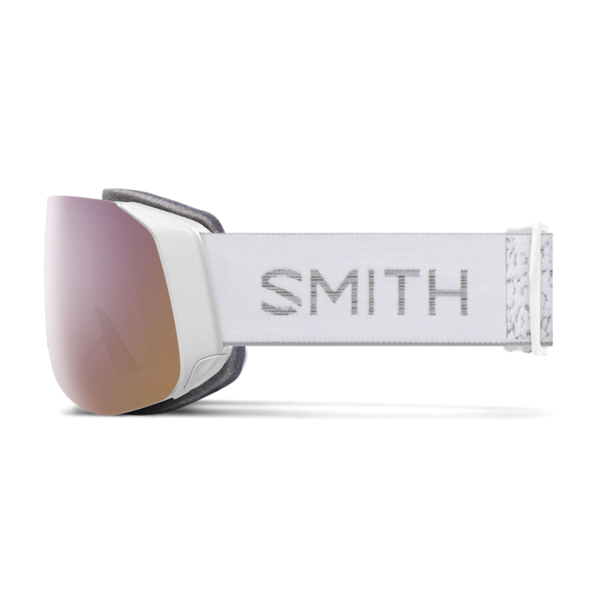 Smith 4D MAG S Goggles (Small Fit) - White Chunky Knit ChromaPop Everyday Rose Gold Mirror Goggles Smith 
