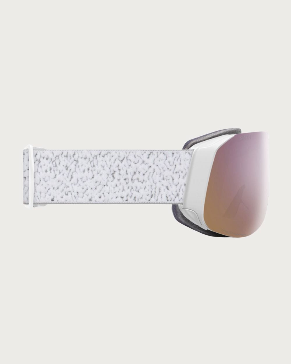 Smith 4D MAG S Goggles (Small Fit) - White Chunky Knit ChromaPop Everyday Rose Gold Mirror Goggles Smith