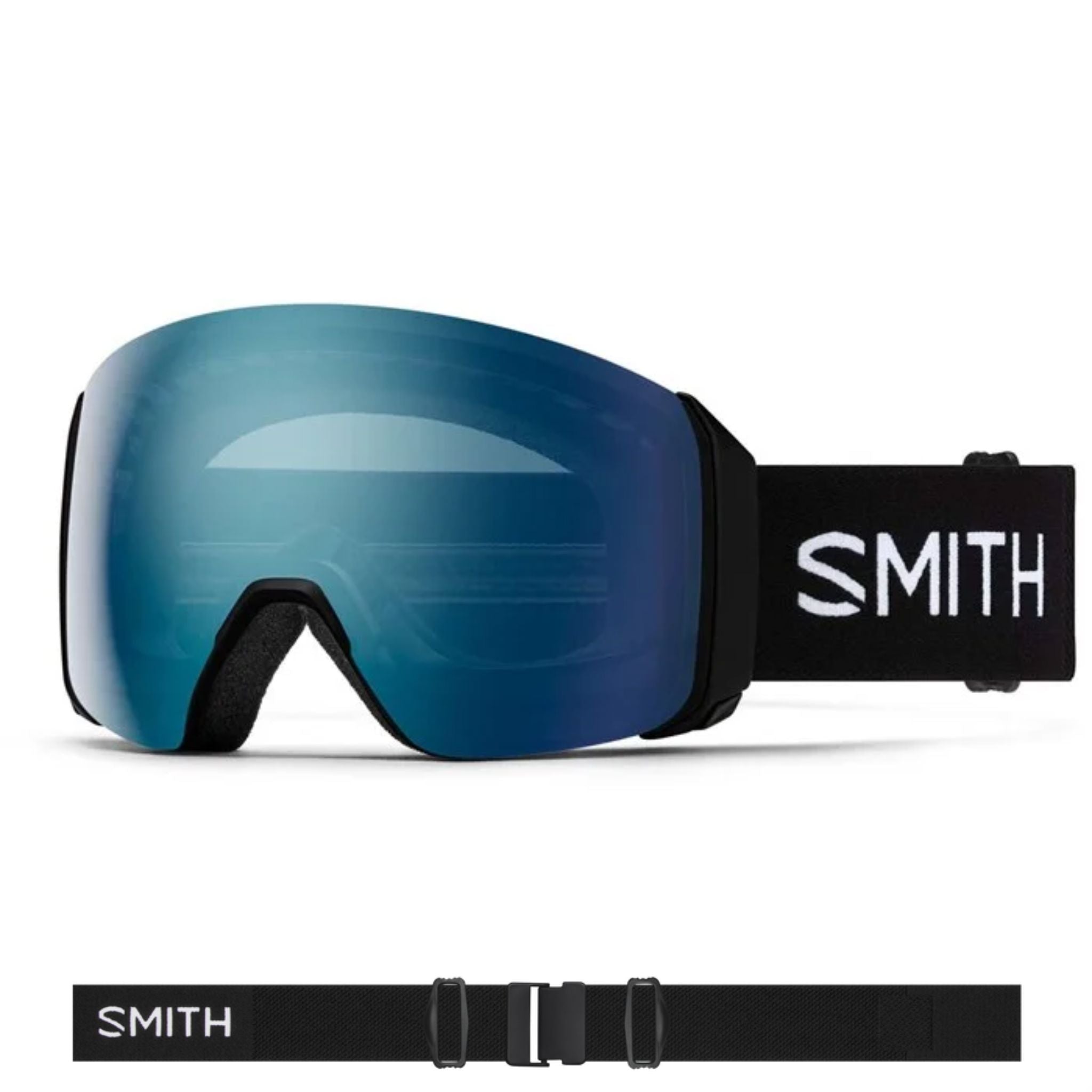 Smith 4D MAG XL Goggles (Large Fit) - Black ChromaPop Everyday Blue Mirror Goggles Smith