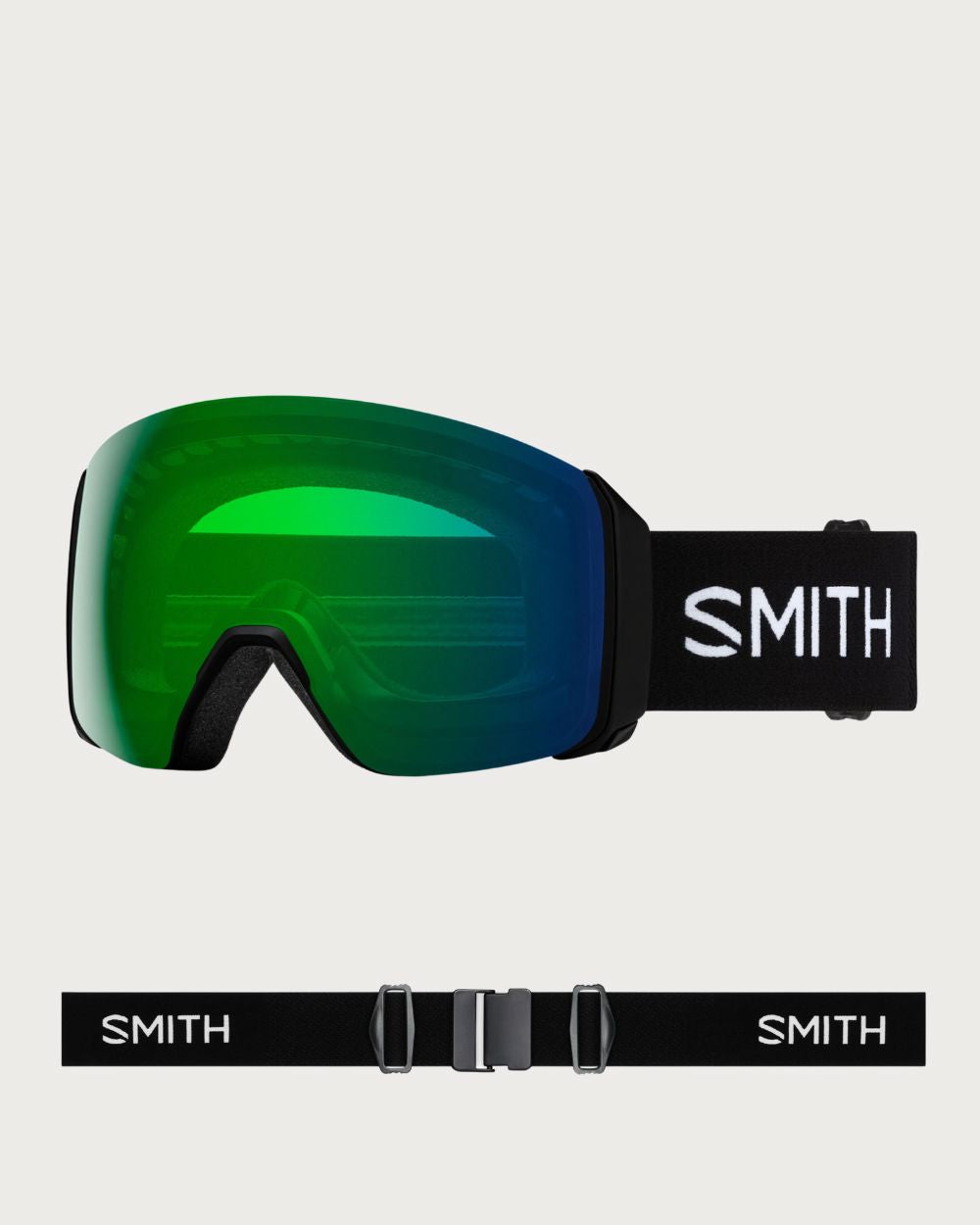 Smith 4D MAG XL Goggles (Large Fit) - Black ChromaPop Everyday Green Mirror Goggles Smith
