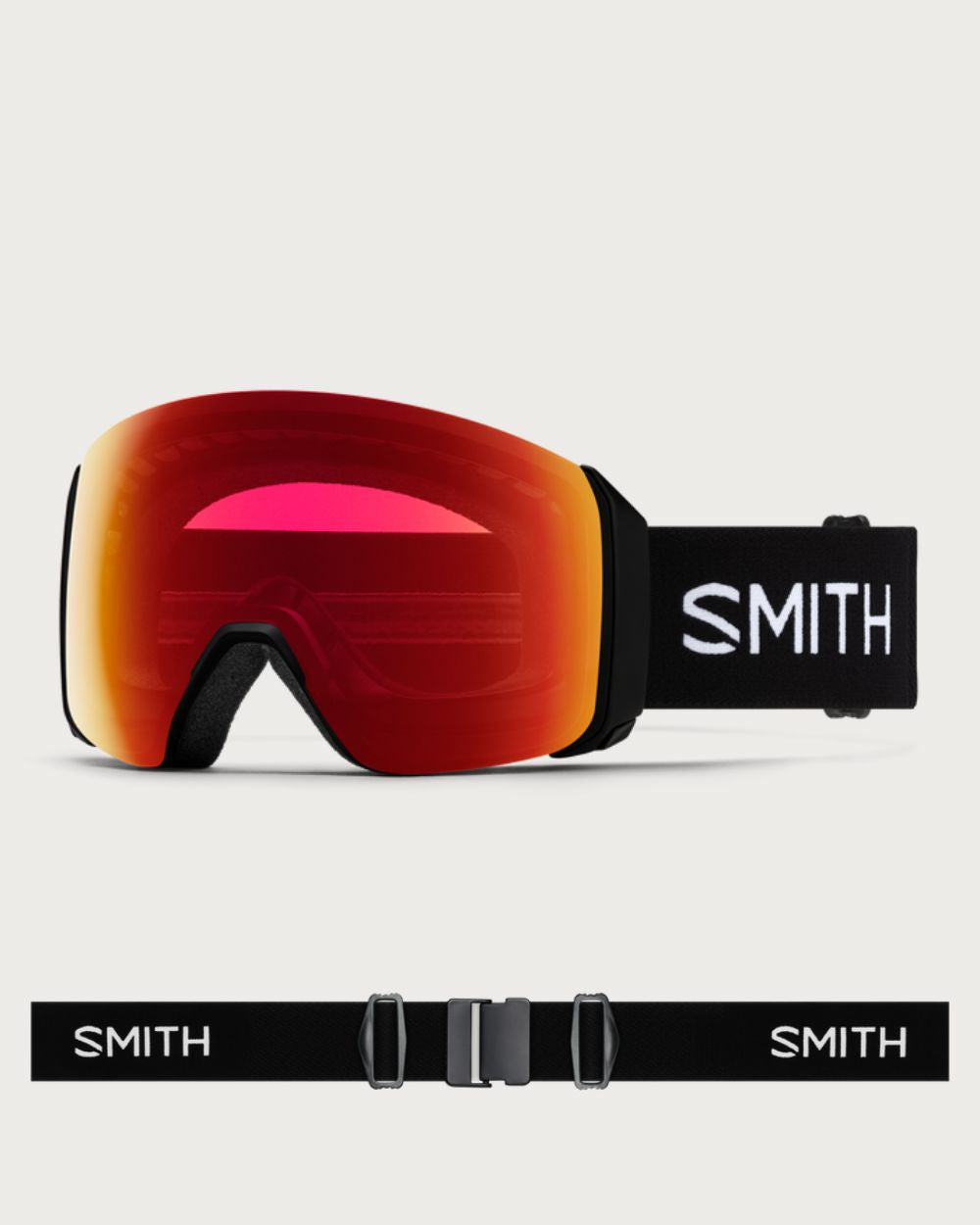 Smith 4D MAG XL Goggles (Large Fit) - Black ChromaPop Photochromic Red Mirror Goggles Smith