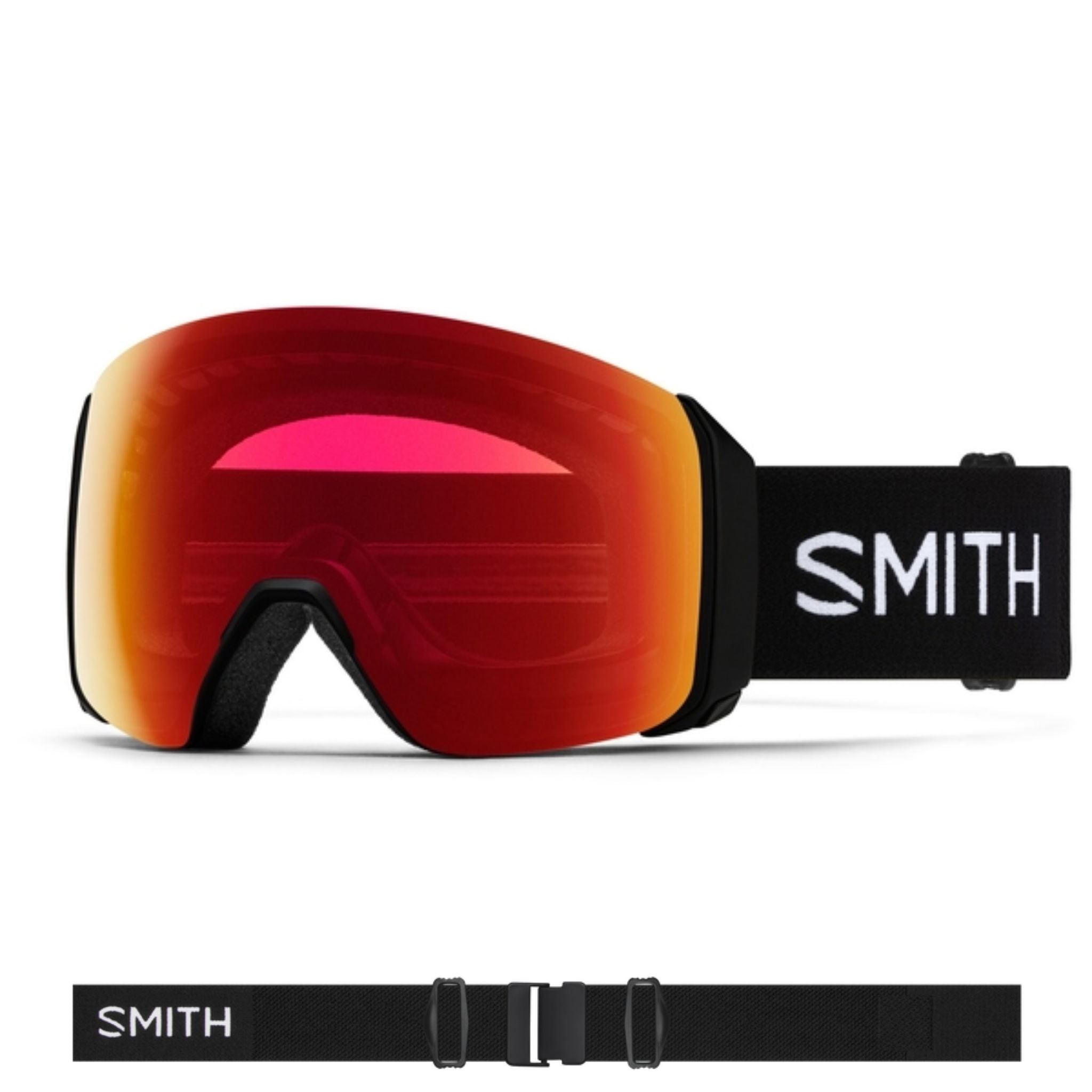 Smith 4D MAG XL Goggles (Large Fit) - Black ChromaPop Photochromic Red Mirror Goggles Smith