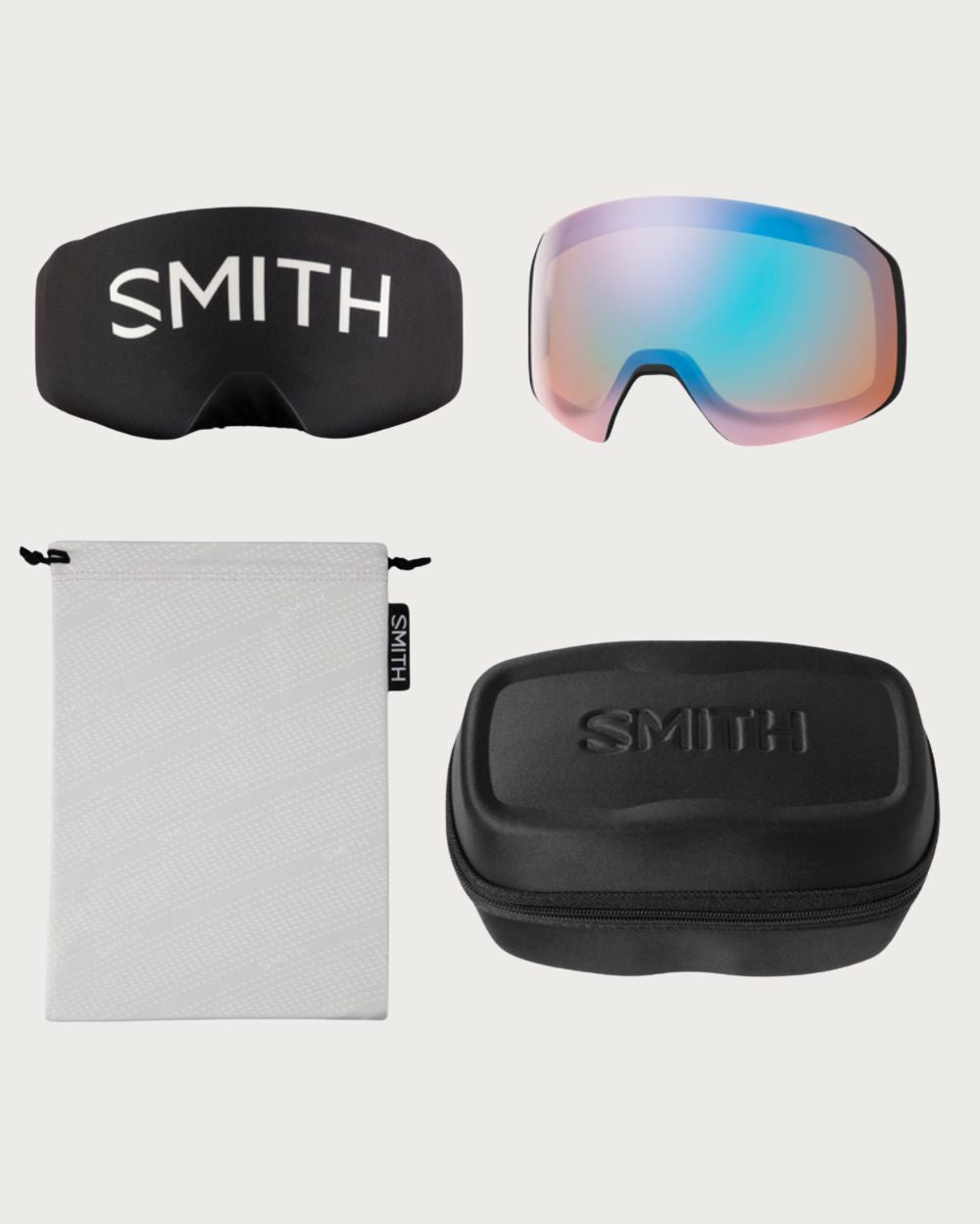 Smith 4D MAG XL Goggles (Large Fit) - Chalk ChromaPop Sun Black Gold Mirror Goggles Smith