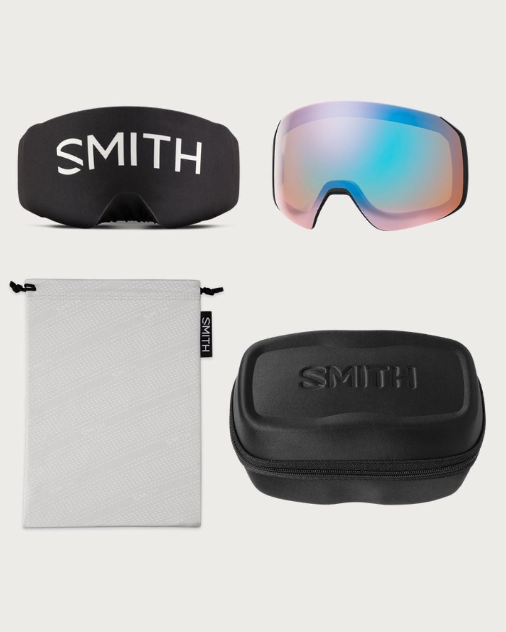 Smith 4D S Goggles (Small) - Black ChromaPop Everyday Blue Mirror Goggles Smith