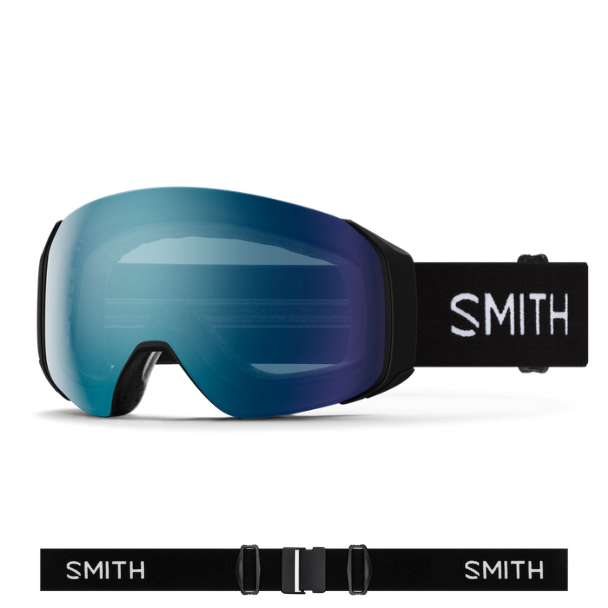 Smith 4D S Goggles (Small) - Black ChromaPop Everyday Blue Mirror Goggles Smith