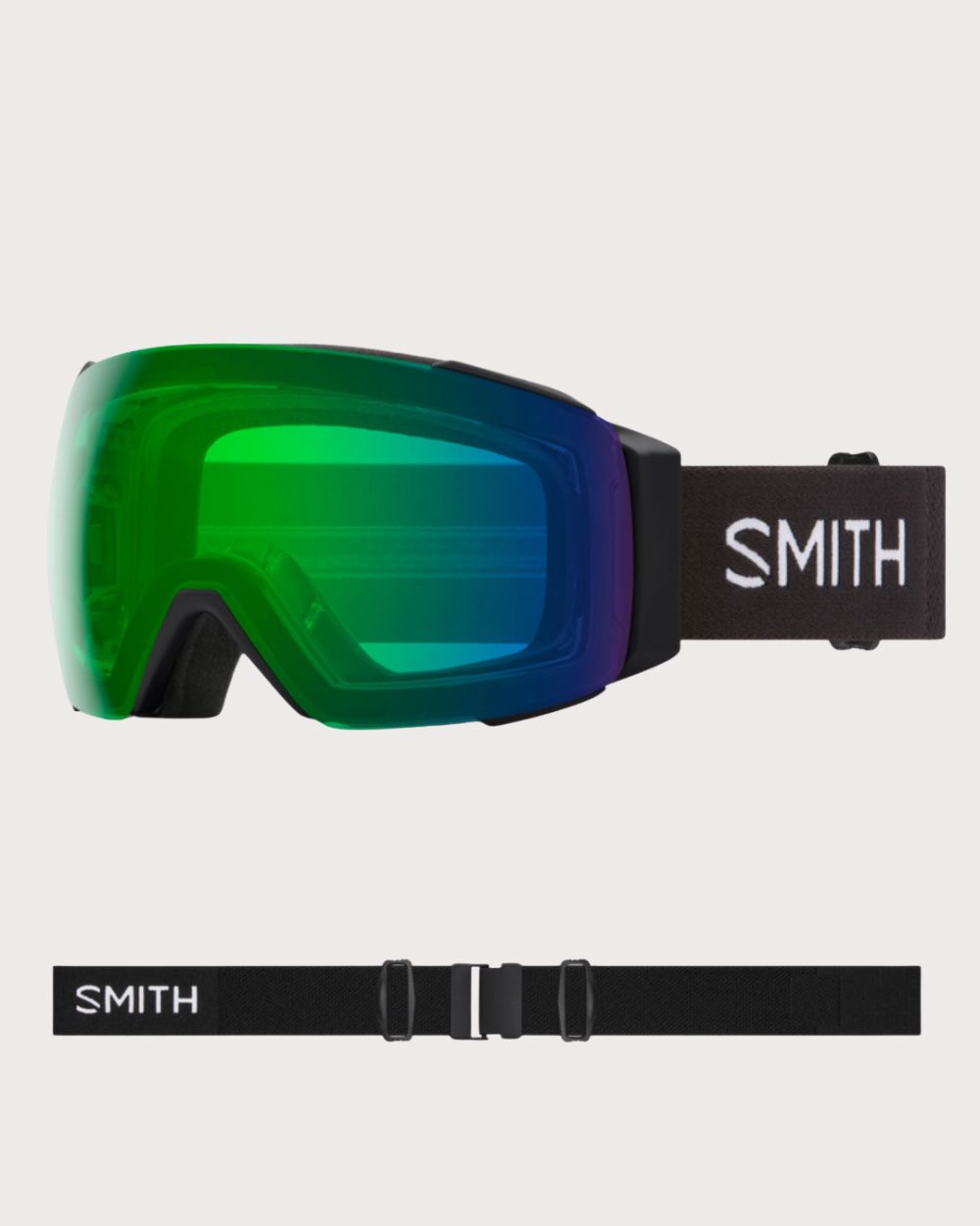 Smith I/O MAG Goggles (Medium Fit) - Black ChromaPop Everyday Green Mirror Goggles Smith