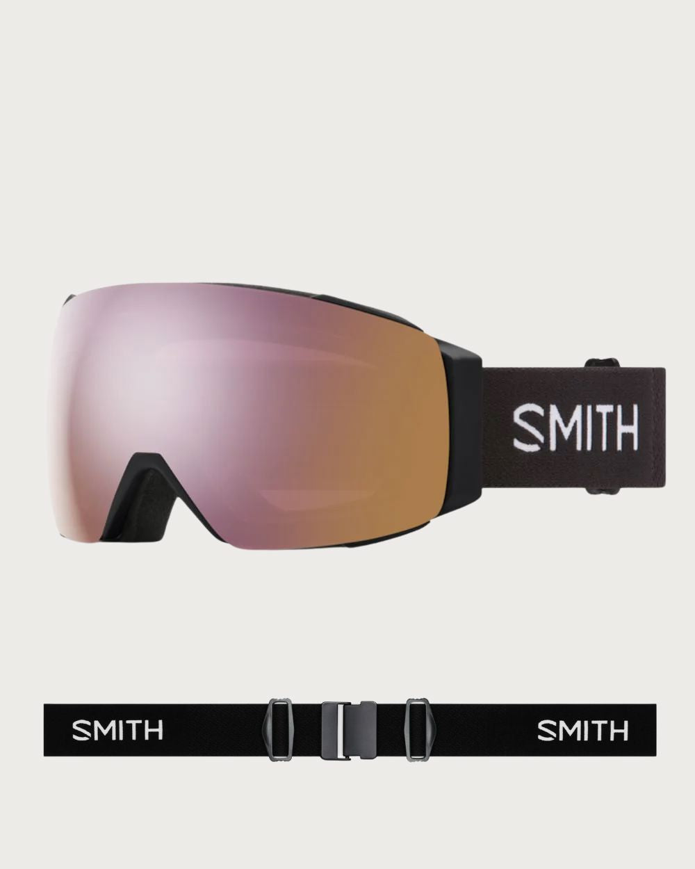 Smith I/O MAG Goggles (Medium Fit) - Black ChromaPop Everyday Rose Gold Mirror Goggles Smith