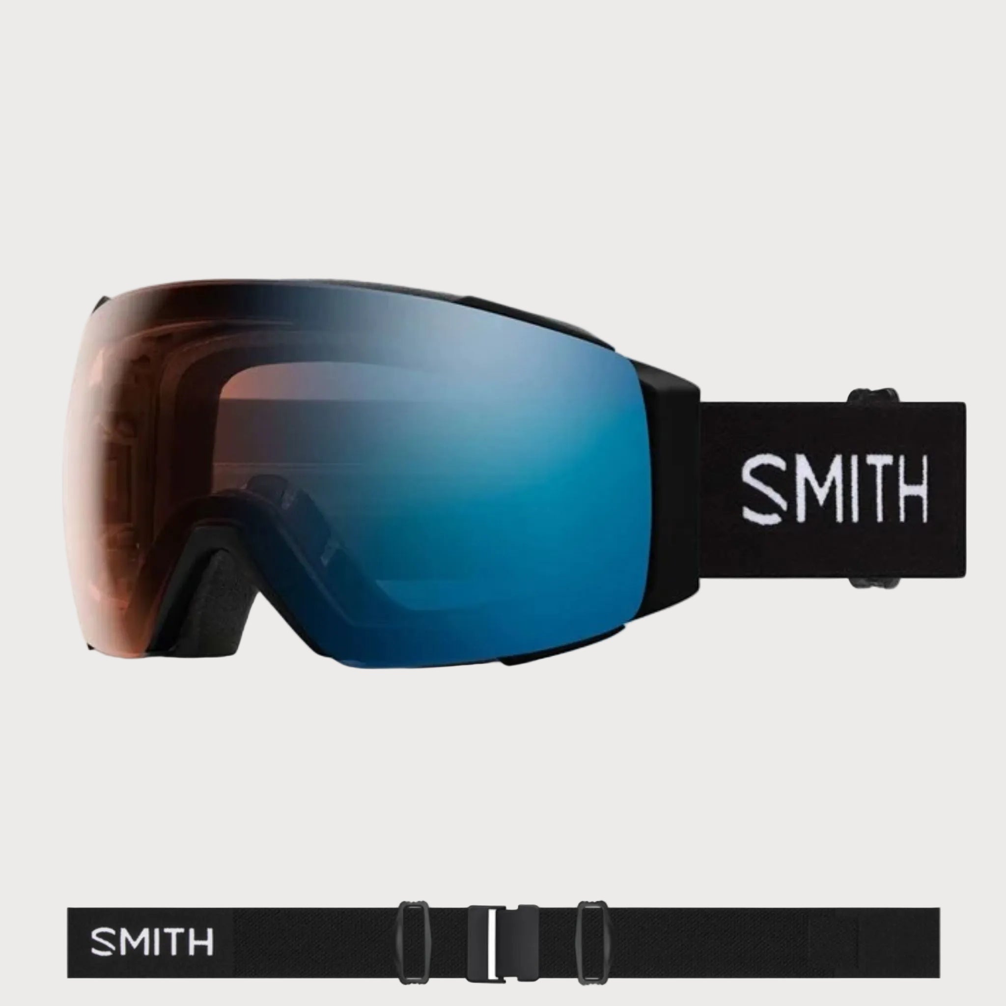 Smith I/O MAG Goggles (Medium Fit) - Black ChromaPop Pro Photochromic Blue Mirror Goggles Smith