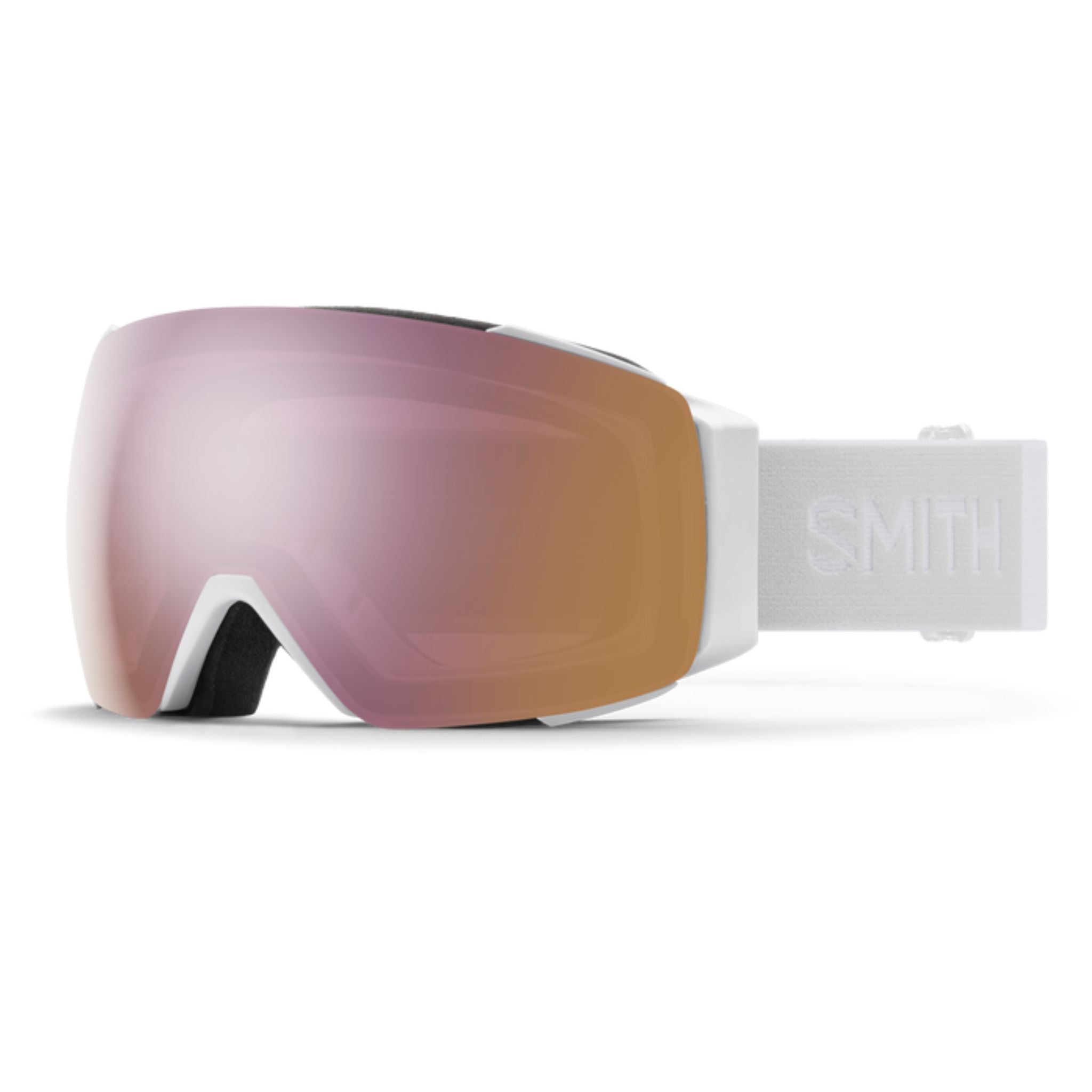 Smith I/O MAG Goggles (Medium Fit) - White Vapour ChromaPop Everyday Rose Gold Mirror Goggles Smith