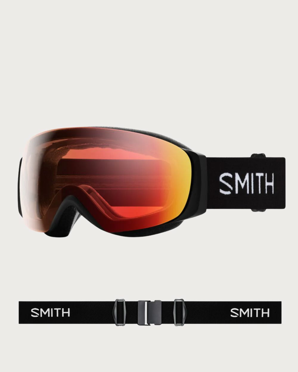 Smith I/O MAG S Goggles (Small Fit) - Black ChromaPop Pro Photochromic Red Mirror Goggles Smith