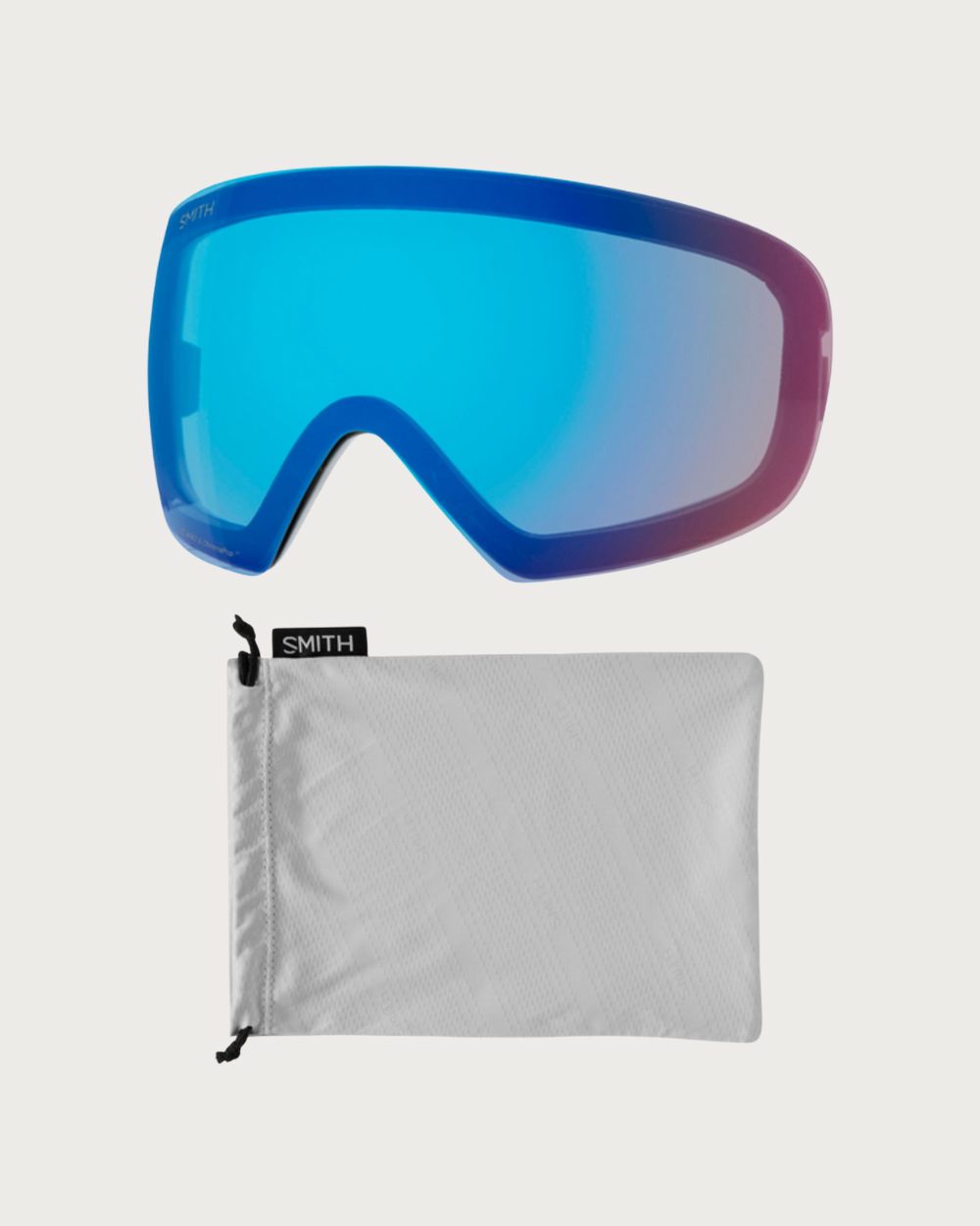 Smith I/O MAG S Goggles (Small Fit) - White Chunky Knit ChromaPop Everyday Rose Gold Mirror Goggles Smith