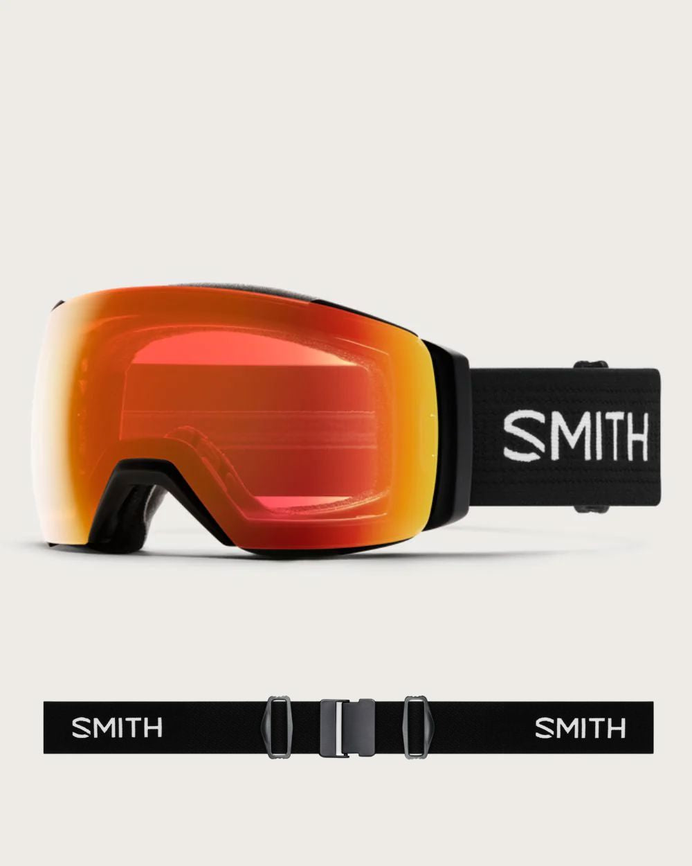 Smith I/O MAG XL Goggles (Large Fit) - Black ChromaPop Everyday Red Mirror Goggles Smith