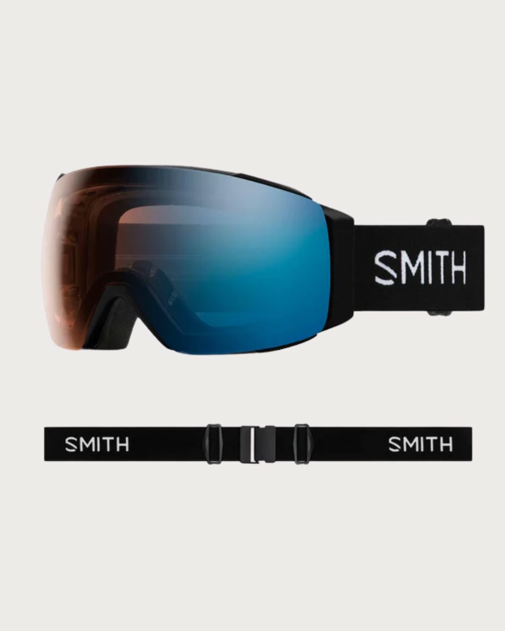 Smith I/O MAG XL Goggles (Large Fit) - Black ChromaPop Pro Photochromic Blue Mirror / ChromaPop Storm Blue Sensor Mirror Low Bridge Fit Goggles Smith