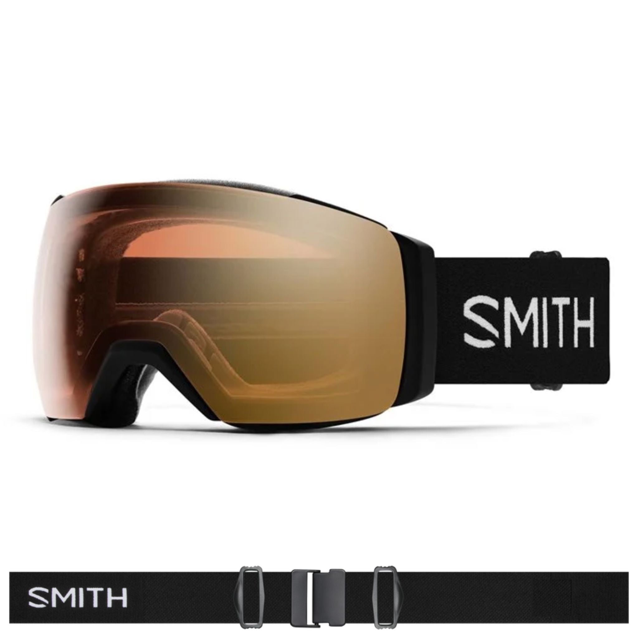 Smith I/O MAG XL Goggles (Large Fit) - Black ChromaPop Pro Photochromic Gold Mirror Goggles Smith