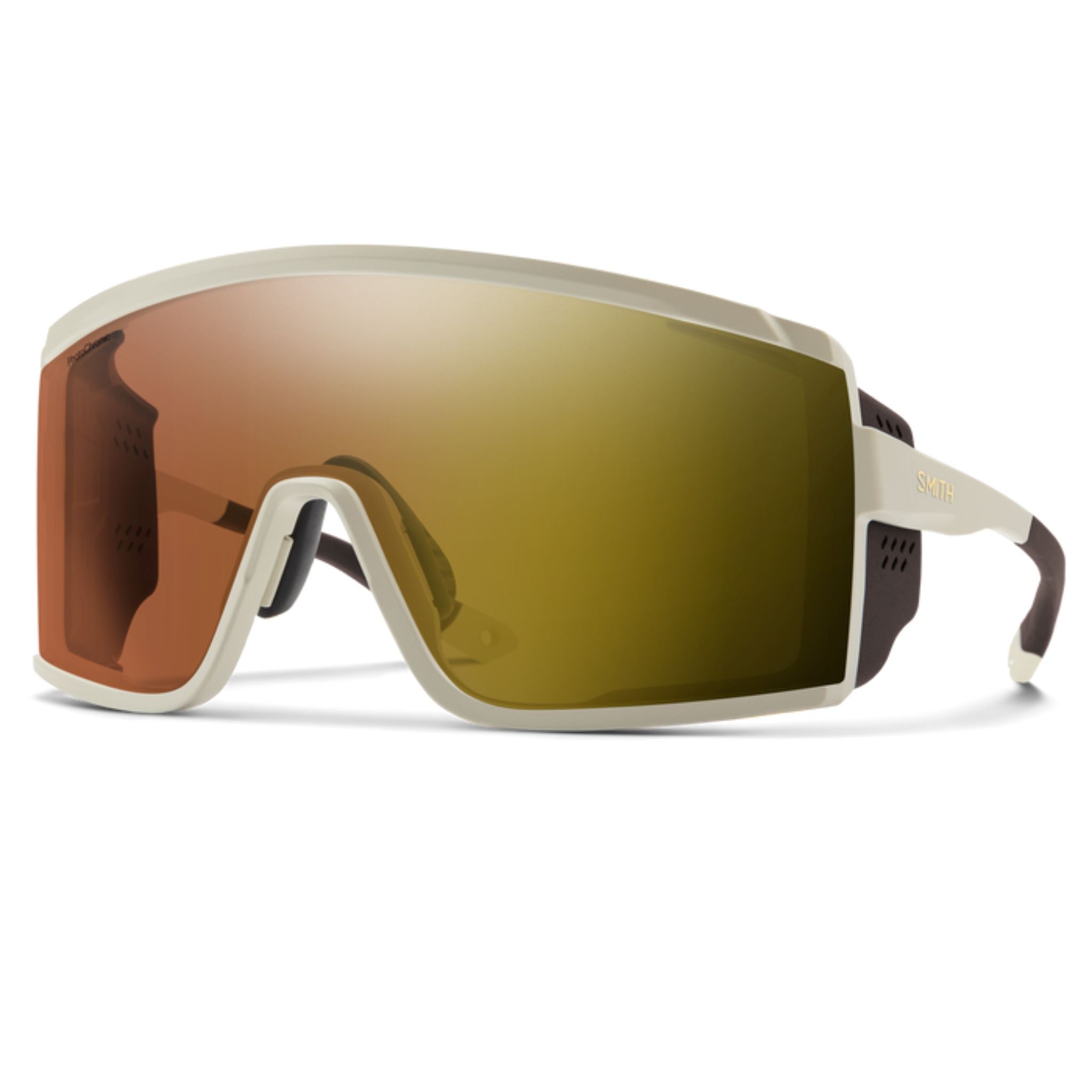 Smith Pursuit ChromaPop Sunglasses - CT Matte Bone w. Glacier Photochromic Copper Gold Mirror lens Sunglasses Smith