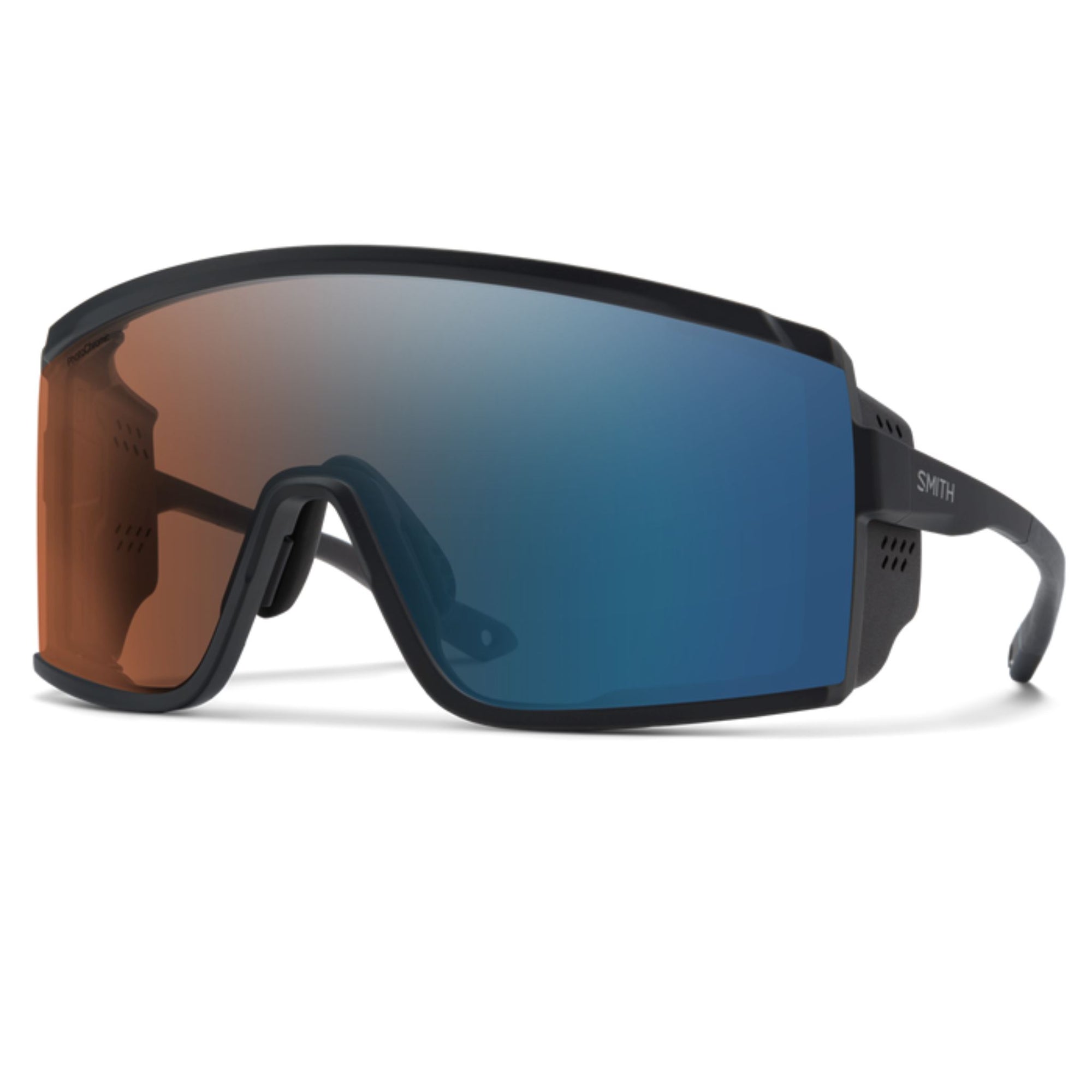 Smith Pursuit ChromaPop Sunglasses - Matte Black w. Glacier Photochromic Copper Blue Mirror Lens Sunglasses Smith 