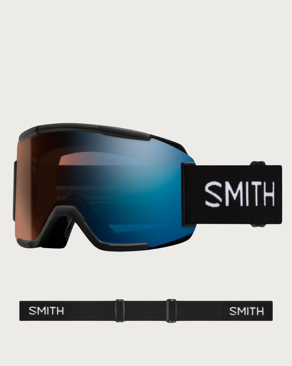 Smith Squad Goggles (Medium Fit) - Black ChromaPop Pro Photochromic Blue Mirror Goggles Smith