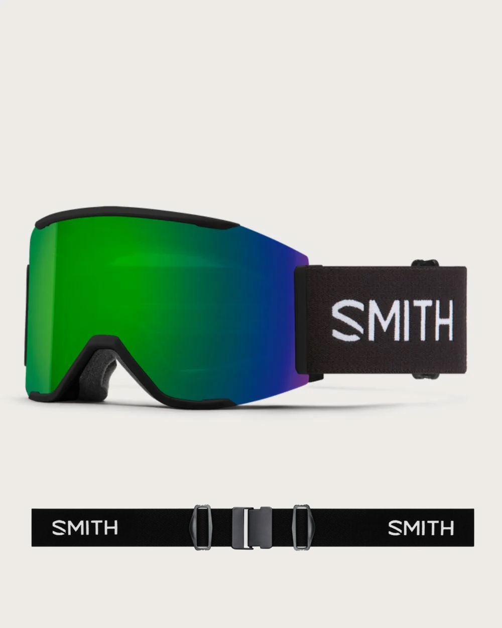Smith Squad MAG Goggles (Medium Fit) - Black ChromaPop Everyday Green Mirror Goggles Smith