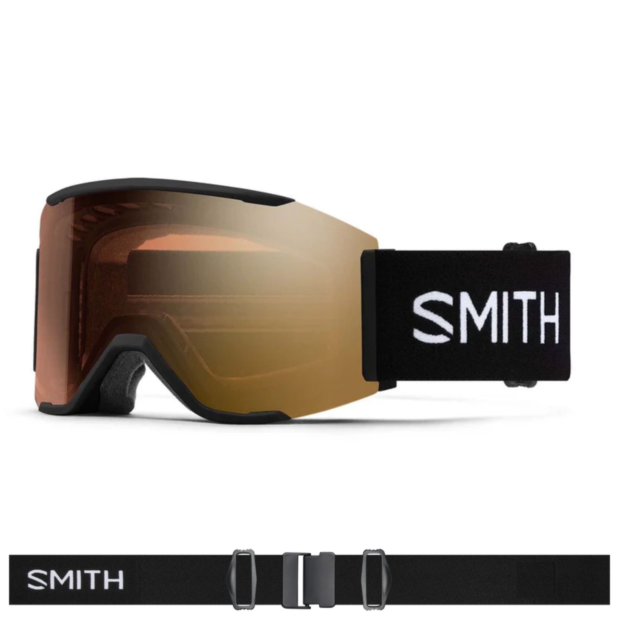 Smith Squad MAG Goggles (Medium Fit) - Black ChromaPop Pro Photochromic Gold Mirror Goggles Smith
