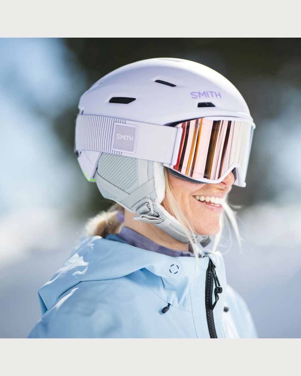 Smith Squad MAG Goggles (Medium Fit) - Lunar Fog Chromapop Everyday Rose Gold Mirror Goggles Smith