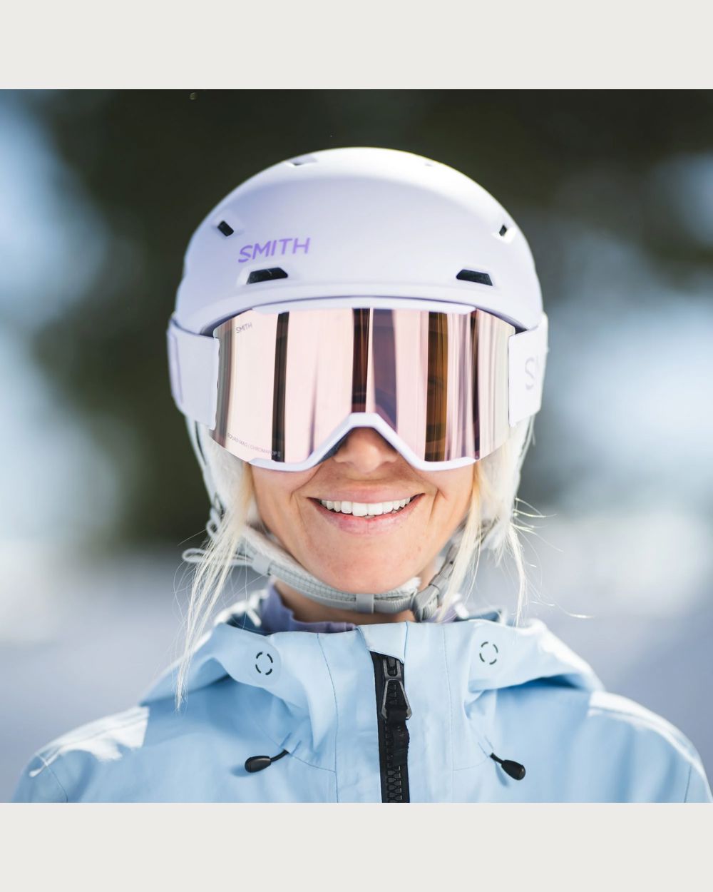 Smith Squad MAG Goggles (Medium Fit) - Lunar Fog Chromapop Everyday Rose Gold Mirror Goggles Smith