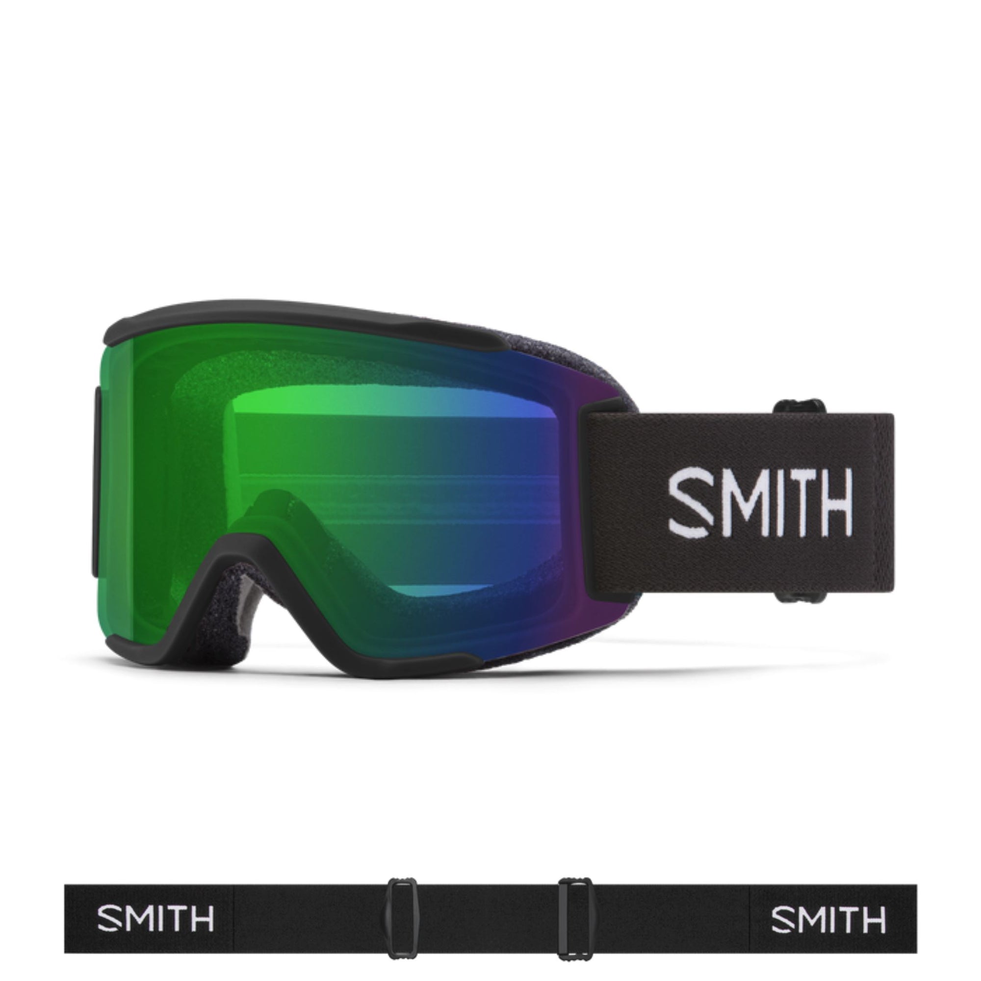 Smith Squad S Goggles (Small Fit) - Black ChromaPop Everyday Green Mirror Goggles Smith 