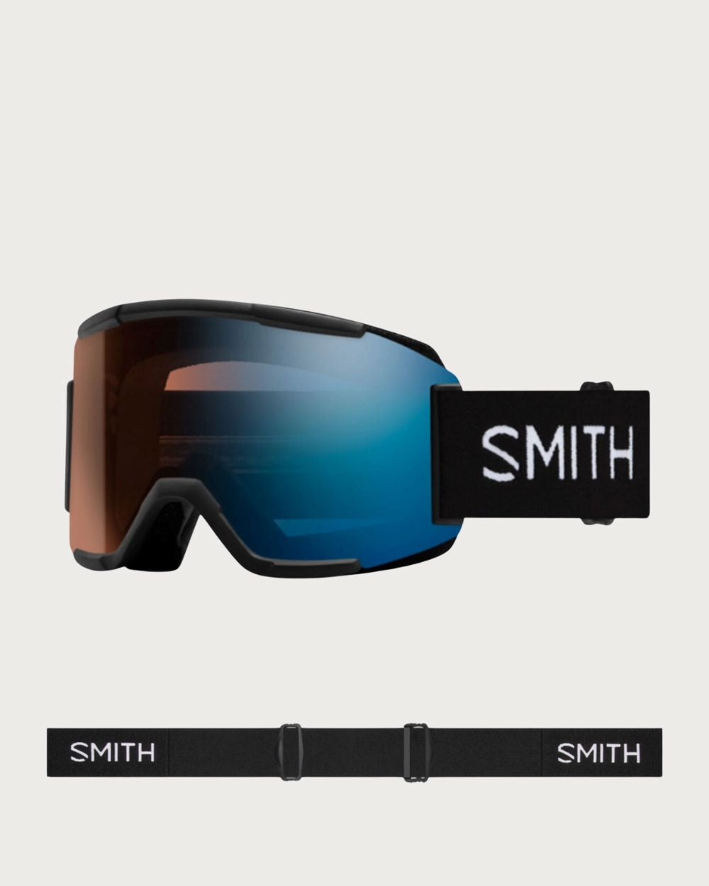 Smith Squad S Goggles (Small Fit) - Black ChromaPop Pro Photochromic Blue Mirror Goggles Smith