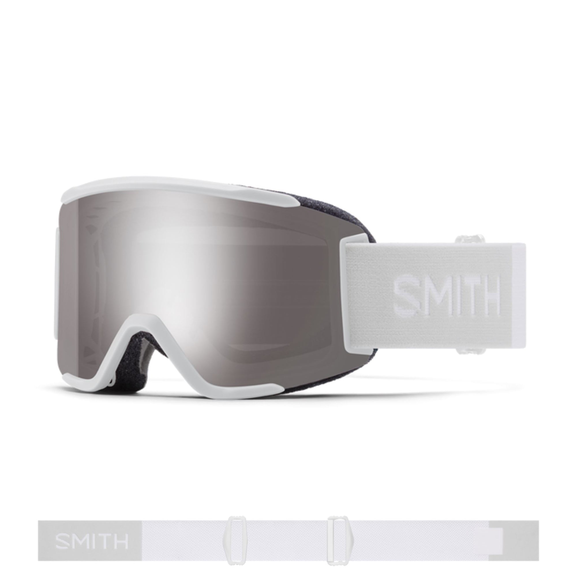 Smith Squad S Goggles (Small Fit) - White Vapor ChromaPop Sun Platinum Mirror Goggles Smith 
