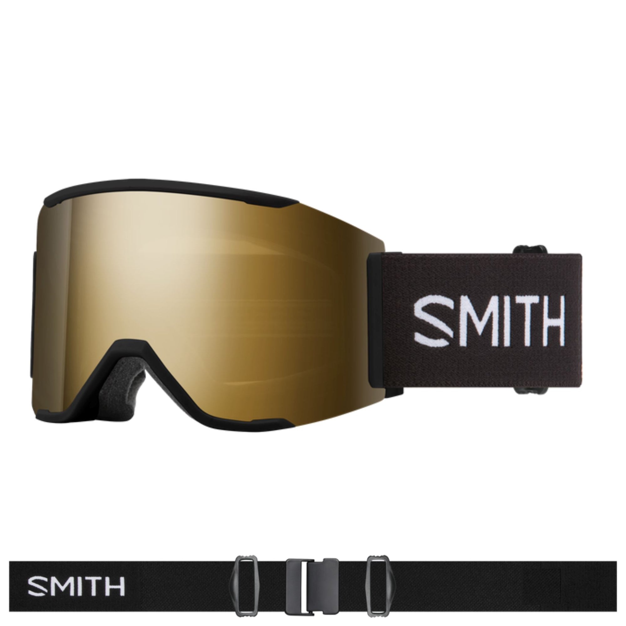 Smith Squad XL Goggles (Large Fit) - Black ChromaPop Sun Black Gold Mirror Goggles Smith 