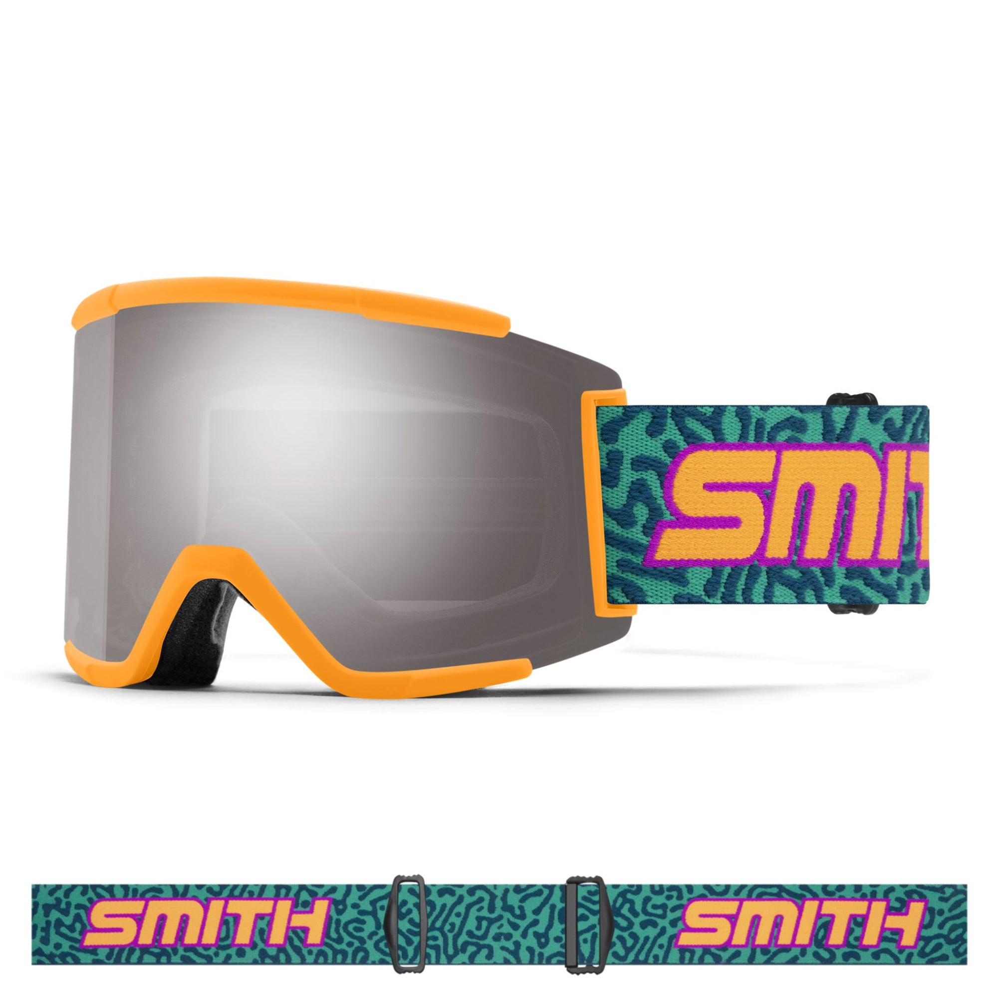 Smith Squad XL Goggles (Large Fit) - Neon Wiggles Archive ChromaPop Sun Platinum Mirror Goggles Smith 