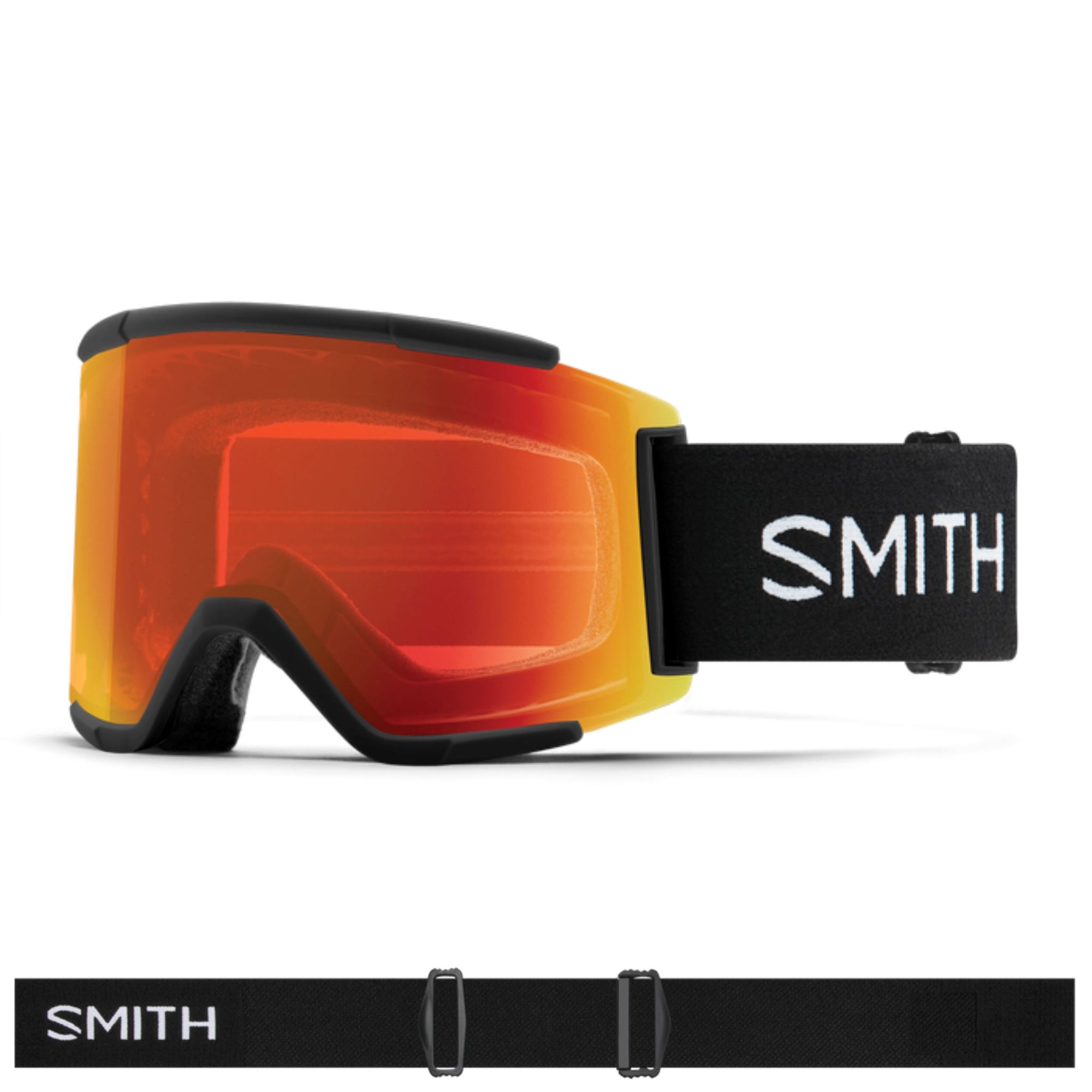 Smith Squad XL (Large Fit) Goggles - Black ChromaPop Everyday Red Mirror Goggles Smith 