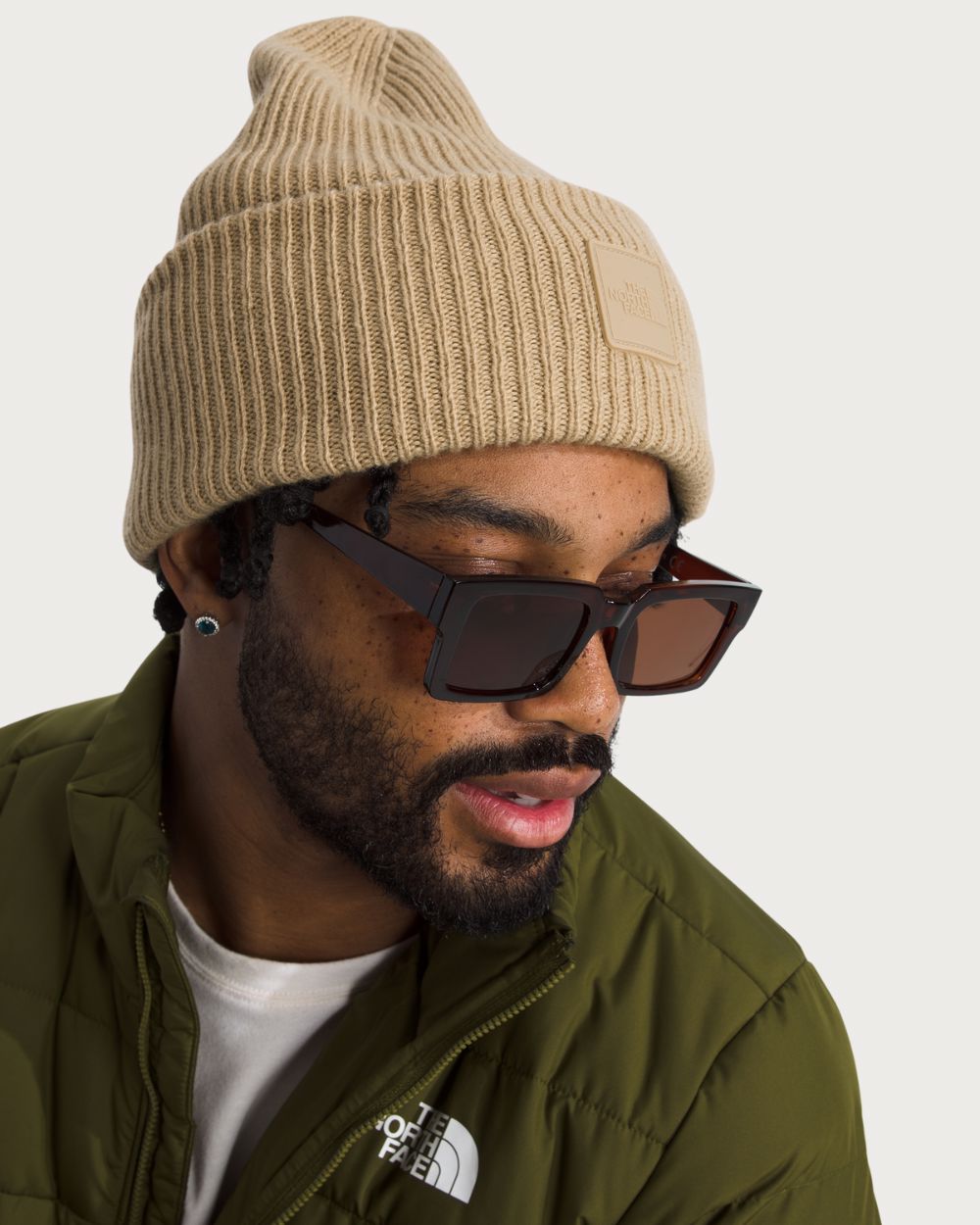 The North Face Urban Patch Beanie - Khaki Stone Beanies The North Face