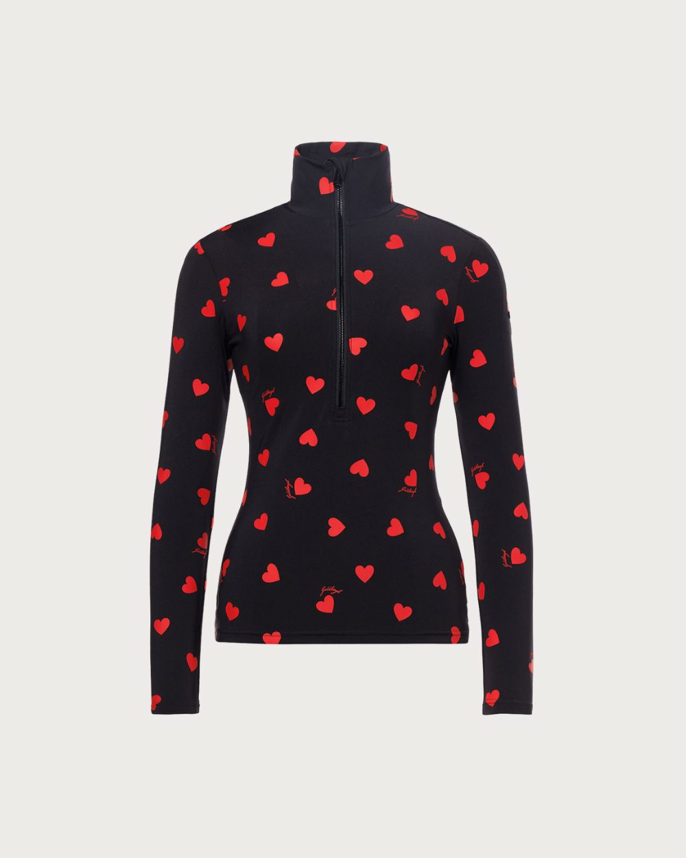 Womens Goldbergh Aimi Ski Pully - Black and Flame Thermals Goldbergh