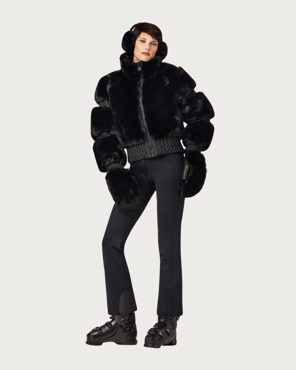 Womens Goldbergh Furry Jacket - Black Jackets Goldbergh
