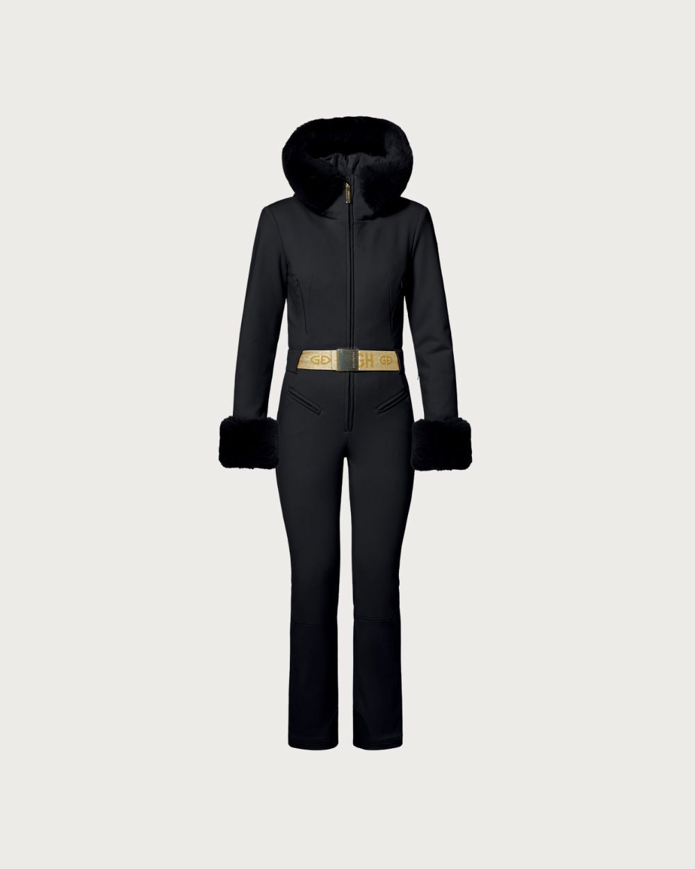 Womens Goldbergh GOLD Vita Faux Border Ski Suit - Black One Piece Suits Goldbergh