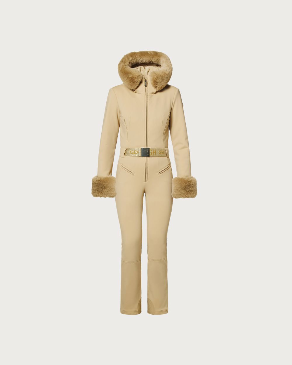 Womens Goldbergh GOLD Vita Faux Border Ski Suit - Caramello One Piece Suits Goldbergh