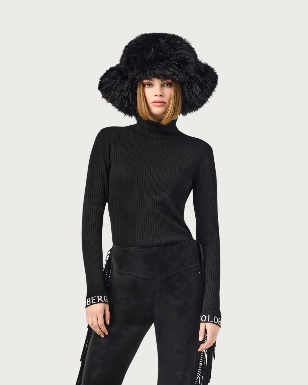 Womens Goldbergh Mira Long Sleeve Knit Sweater - Black Knitwear Goldbergh