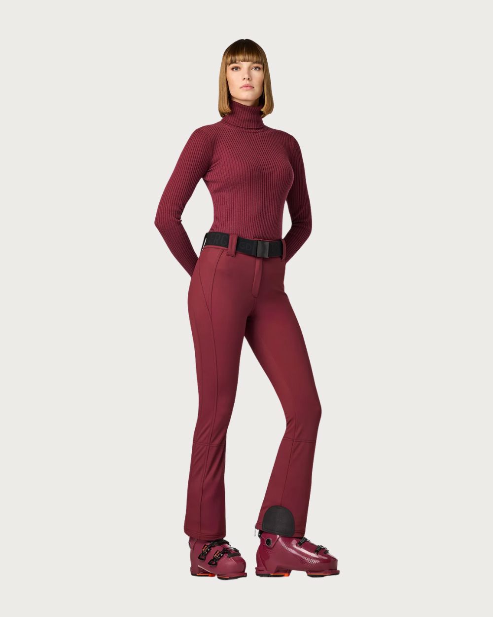 Womens Goldbergh Mira Long Sleeve Knit Sweater - Vino Rosso Knitwear Goldbergh
