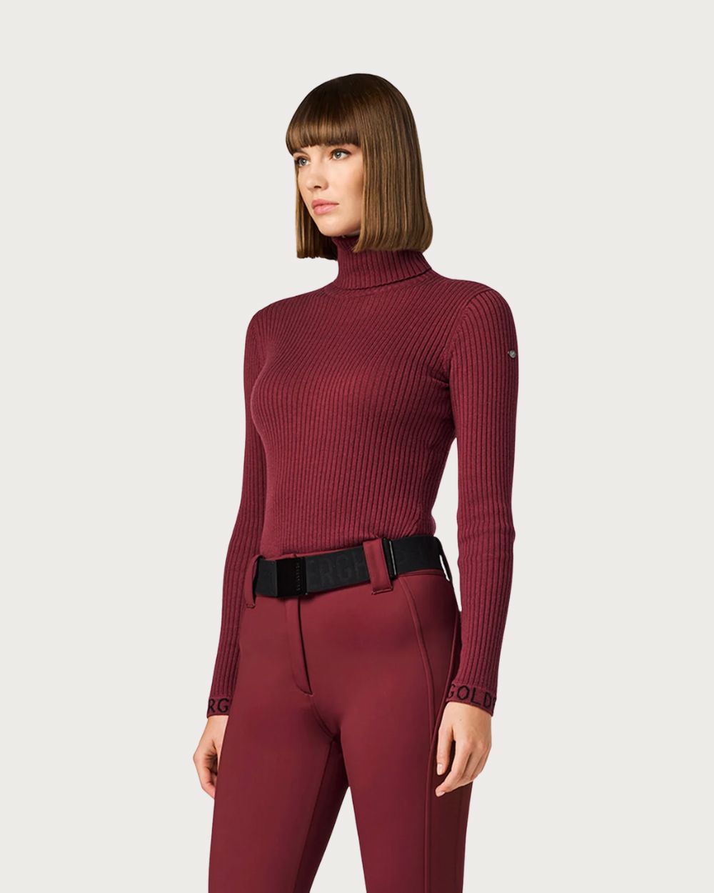 Womens Goldbergh Mira Long Sleeve Knit Sweater - Vino Rosso Knitwear Goldbergh